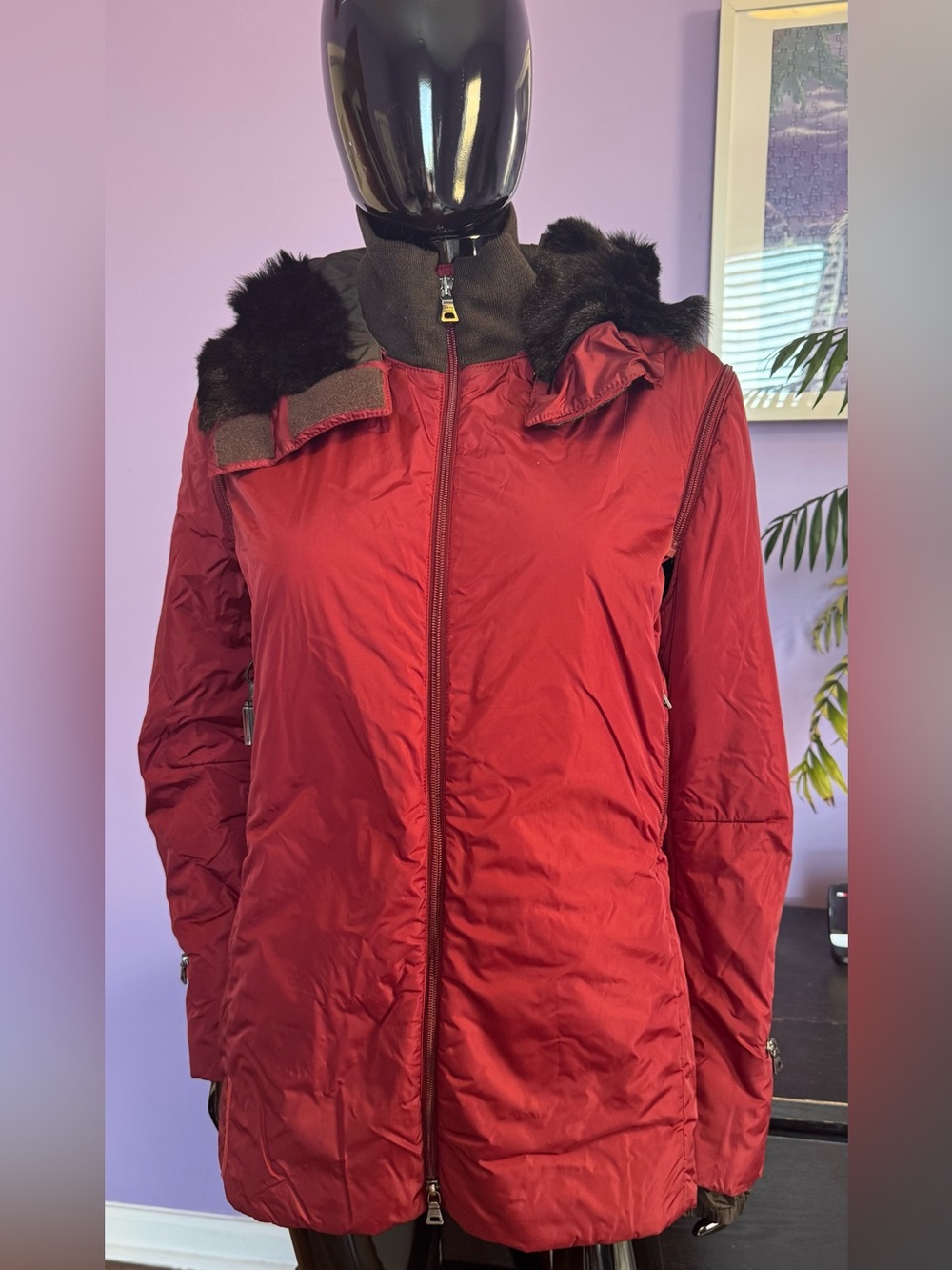 Prada red parka jacket with hood - Picture 9 of 16